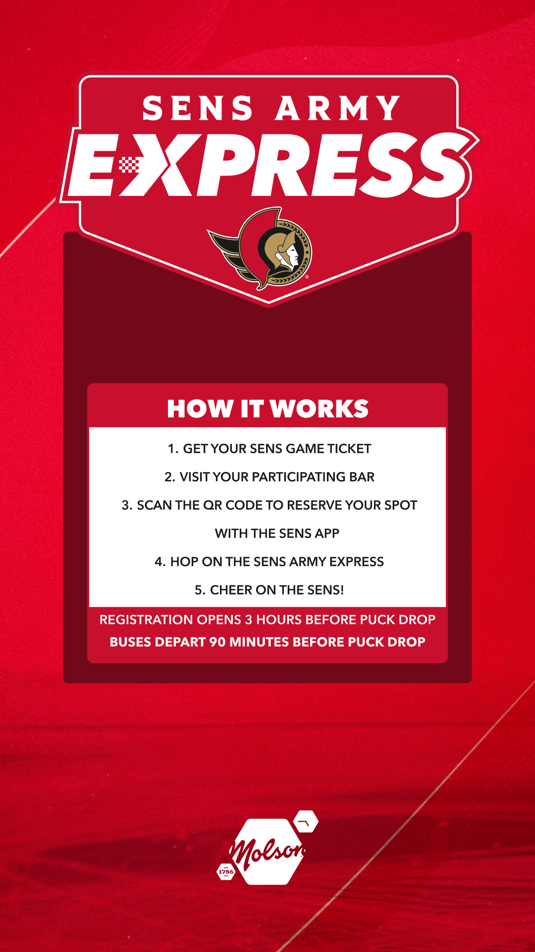 Sens Army Express Bus information